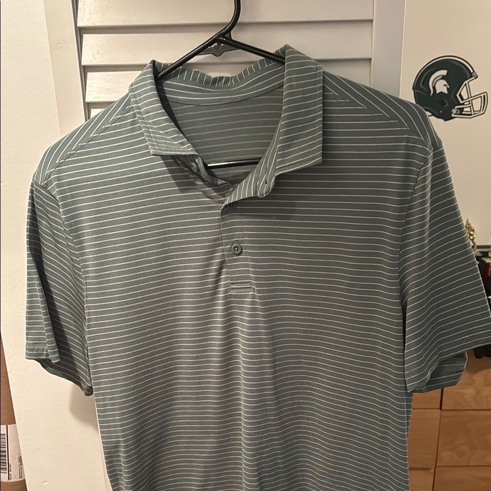 Lululemon Athletica Gray Polo Shirt Lightweight Sporty Design